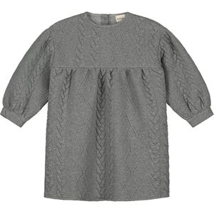 Charlie Petite Meisjes jurk grijs (Maat: 128) - Kabelpatroon