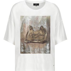 Monari T-shirt ecru (Maat: 44) - Fotoprint - Halslijn: Ronde hals,