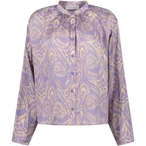 Amaya Amsterdam Blouse paars (Maat: M) - Halslijn: Opstaande kraag,