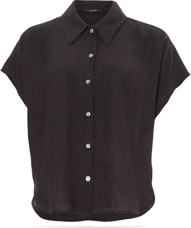 Opus - Donkerbruine Blouse - Structuur