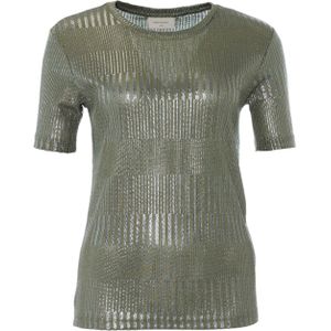 Freequent T-shirt groen (Maat: M) - Glitter - Halslijn: Ronde hals,