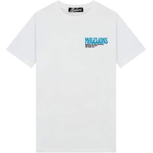 Malelions T-shirt wit (Maat: M) - Tekst - Halslijn: Ronde hals,