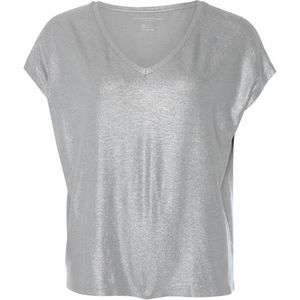 Majestic Filatures T-shirt zilver (Maat: 38) - Glitter - Halslijn: V-hals,