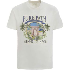 Pure Path T-shirt ecru (Maat: XS) - Tekst - Halslijn: Ronde hals,