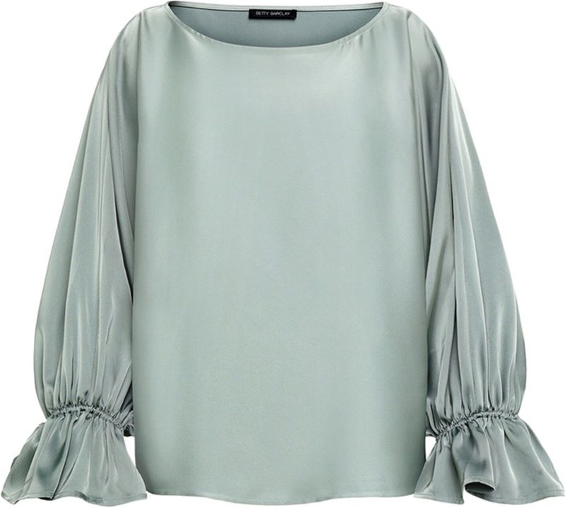 Betty Barclay Dames blouse groen (Maat: 36) - Effen - Halslijn: Boothals,