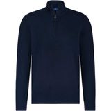 Blue Industry - Fijn Gebreide Trui - Donkerblauw - Half Zip