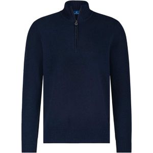 Blue Industry - Fijn Gebreide Trui - Donkerblauw - Half Zip