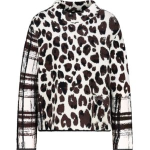 Monari Dames trui bruin (Maat: 36) - Halslijn: Opstaande kraag,