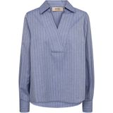 MOS MOSH Blouse 'MMAvent Yen'  blauw / opaal