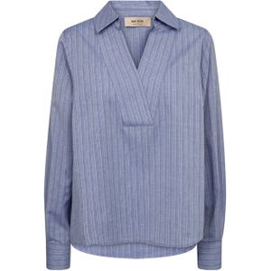 MOS MOSH Blouse 'MMAvent Yen'  blauw / opaal