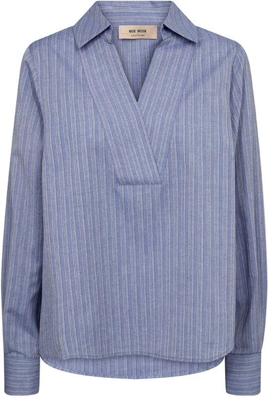 MOS MOSH Blouse 'MMAvent Yen'  blauw / opaal