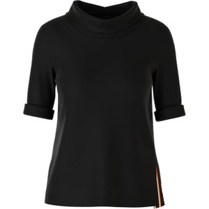 Marc Cain Sports T-shirt zwart (Maat: 40) - Effen - Halslijn: Ronde hals,