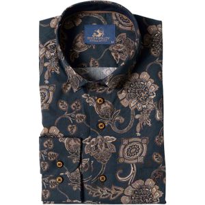 Eden Valley Heren overhemd lange mouw blauw (Maat: M)