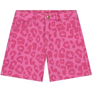 Daily Brat Snazzy leopard korte broek roze (Maat: 116)