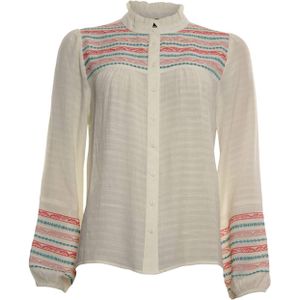 Poools Blouse ecru (Maat: 40) - Halslijn: Ronde hals,