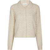 Neo Noir Dames vest ecru (Maat: 38) - Effen - Halslijn: Polokraag,