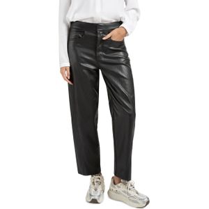 YAYA Faux leather carrot fit broek grijs (Maat: 44) - Effen