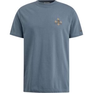Cast Iron T-shirt blauw (Maat: XL) - Fotoprint - Halslijn: Ronde hals,