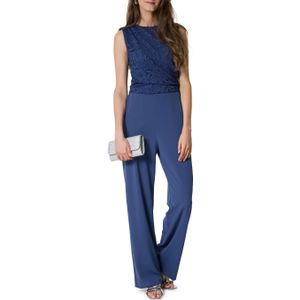 Swing Jumpsuit blauw (Maat: 38) - Effen - Halslijn: Ronde hals,