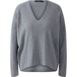 OUI Dames trui grijs (Maat: 36) - Mélange - Halslijn: V-hals,