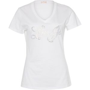 Liu Jo T-shirt wit (Maat: XL) - Tekst - Halslijn: V-hals,
