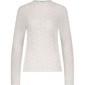 Tramontana Dames top beige (Maat: S) - Kant - Halslijn: Opstaande kraag,