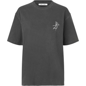 Samsøe Samsøe T-shirt grijs (Maat: XL) - Fotoprint - Halslijn: Ronde hals,