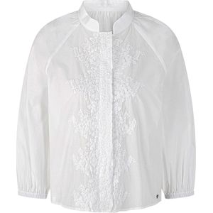 Marc Cain - Blouse - Wit - Opstaande Kraag