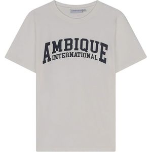 Ambique T-shirt ecru (Maat: 176) - Tekst - Halslijn: Ronde hals,