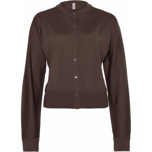 Babiche Dames vest bruin (Maat: XL) - Effen - Halslijn: Ronde hals,