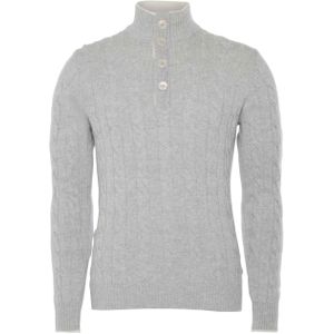 Gran Sasso Trui grijs (Maat: 50) - Kabelpatroon - Halslijn: Opstaande kraag,