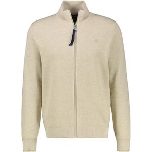 LERROS - Gebreid Vest - Beige Gemêleerd - Normale Pasvorm - Lange Mouw