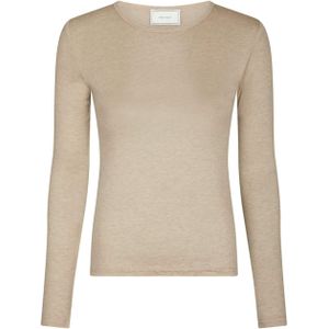 Neo Noir Dames longsleeve beige (Maat: 34) - Effen - Halslijn: Ronde hals,