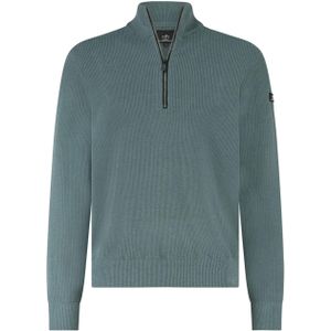 Bluefields Trui met rits blauw (Maat: S) - Effen - Halslijn: Opstaande kraag met rits,