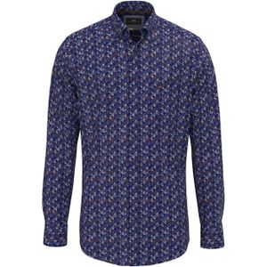 Fynch-Hatton - Heren Overhemd - Blauw - Lange Mouw