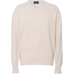 William Lockie Trui beige (Maat: XL) - Effen - Halslijn: V-hals,