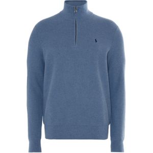 Ralph Lauren Trui blauw (Maat: XL) - Effen - Halslijn: Opstaande kraag,