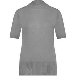 In Shape Dames trui grijs (Maat: S) - Mélange - Halslijn: Opstaande kraag,