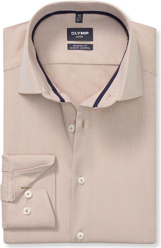 OLYMP - Luxor 24/Seven - Overhemd - Caramel - Modern Fit - Global Kent