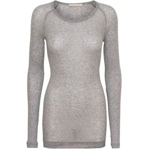 Seamless Basic Longsleeve onesize grijs (Maat: Onesize) - Halslijn: Ronde hals,