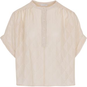 By Bar Blouse beige (Maat: L) - Effen - Halslijn: Ronde hals,