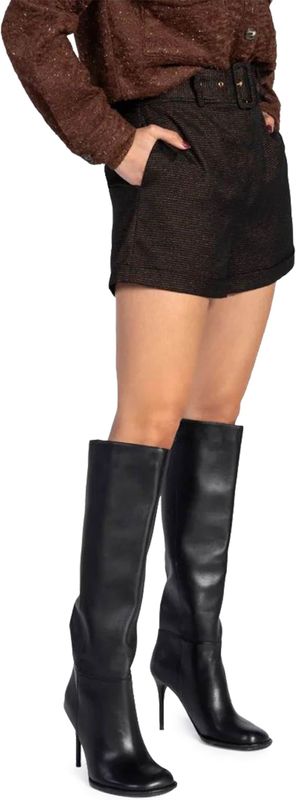 Aaiko LANO CHECK VIS 570 dames korte broek zwart (Maat: S)