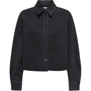 Only Dames blouse zwart (Maat: XS) - Halslijn: Polokraag,