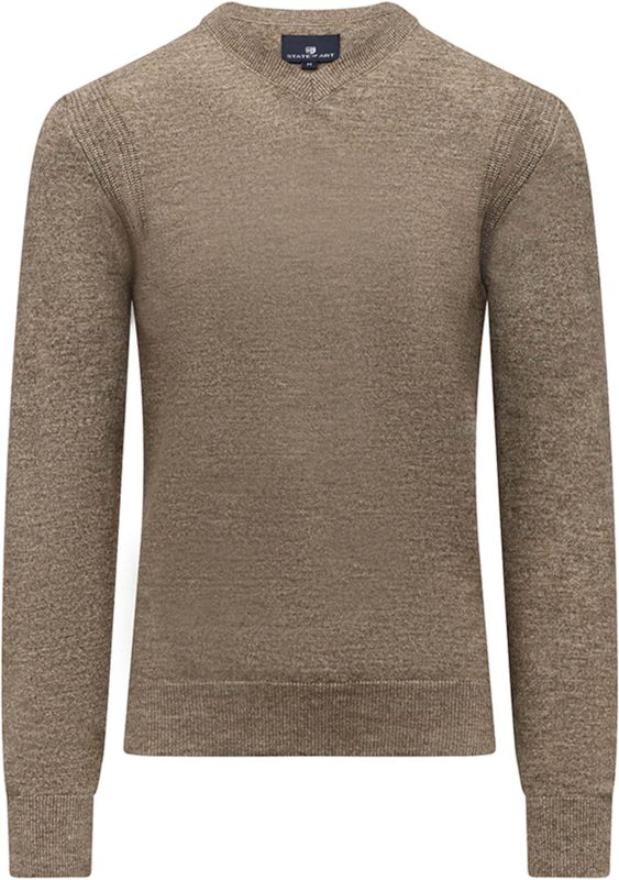 State of Art - Trui - Gemêleerd - V-hals - Bruin
