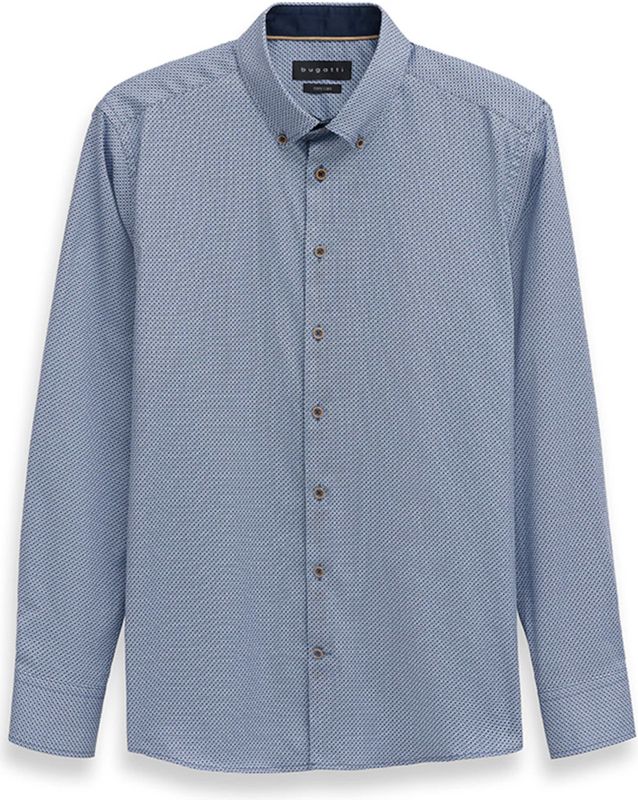 bugatti - Chemise à manches longues - Blauw grijs - Katoen