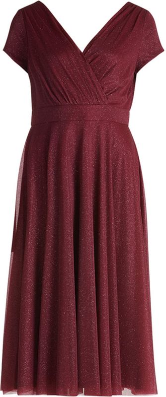 Vera Mont - Jurk - Rood - Glitter - Halslijn: V-hals