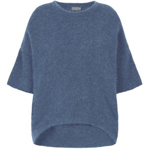 No man's land Dames trui blauw (Maat: S) - Effen - Halslijn: Ronde hals,