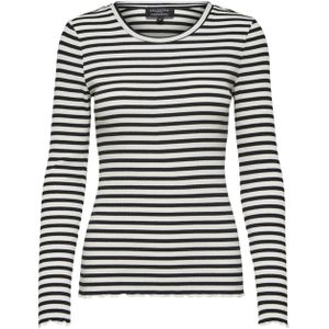 Selected Femme Longsleeve zwart (Maat: M) - Streep - Halslijn: Ronde hals,