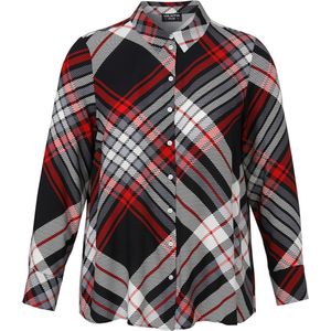 Via Appia Due Dames blouse zwart (Maat: 46) - Halslijn: Polokraag,