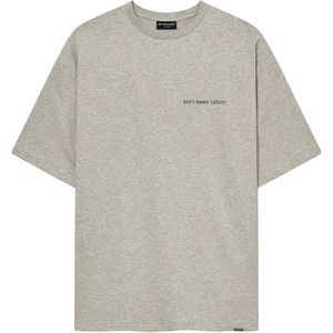 Don't waste culture Heren t-shirt grijs (Maat: S) - Effen - Halslijn: Ronde hals,